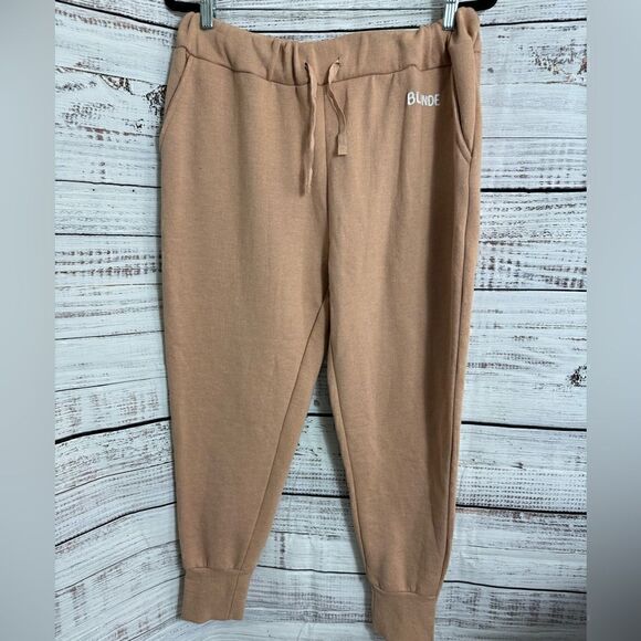 Brunette the label sweatpants Womens Sz M/L Blonde Peach jogger Track Pants - Picture 1 of 10